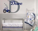 Name Tractor Wall Decal